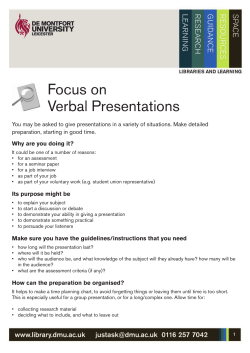 Focus on Verbal Presentations