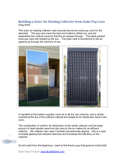 Building a Solar Air Heating Collector from Soda-Pop