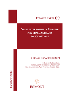 Counterterrorism in Belgium: Key challenges and