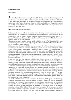 Grouchy`s defence - Waterloo Campaign