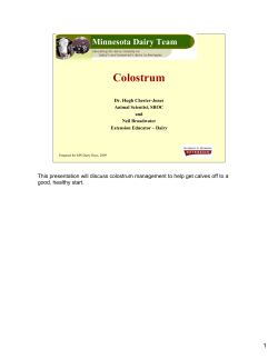 Colostrum - University of Minnesota Extension