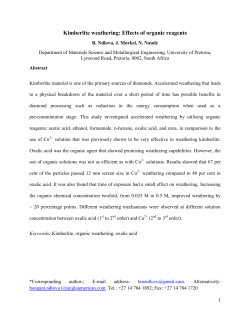 Kimberlite weathering: Effects of organic reagents