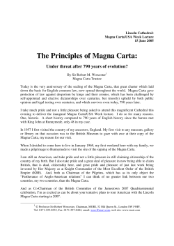 The Principles of Magna Carta - Magna Carta 800th Anniversary