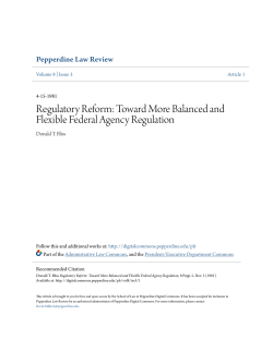 Toward More Balanced and Flexible Federal Agency Regulation
