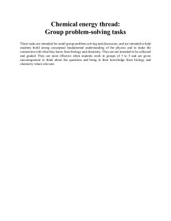 Chemical energy thread: Group problem-solving