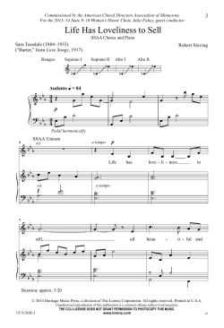 Life Has Loveliness to Sell