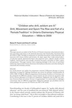 Children who drill, seldom are ill. - Historical Studies in Education