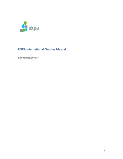 Chapter Manual - User Experience Professionals Association