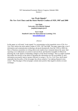 Any Weak Signals? The New York Times and the Stock Market