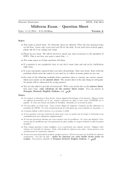 Midterm Exam &ndash; Question Sheet