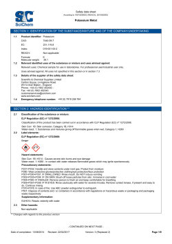 Potassium Metal SECTION 1: IDENTIFICATION OF THE