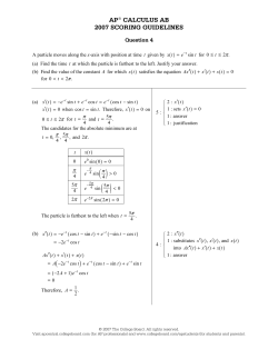 AP CALCULUS AB 2007 SCORING GUIDELINES