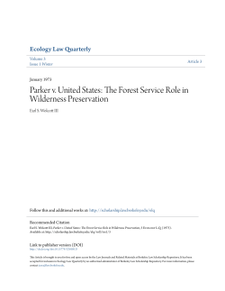 Parker v. United States: The Forest Service Role in Wilderness