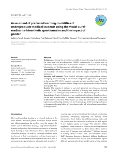 Assessment of preferred learning modalities of undergraduate