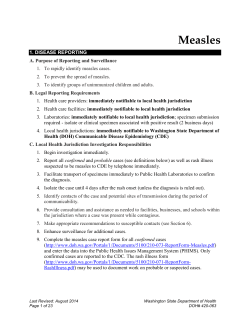Measles Guidance
