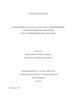 development of lactic and succinic acid biorefinery configurations for