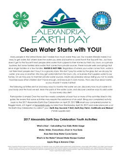 Clean Water Starts with YOU! - Alexandria City Public Schools