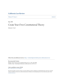 Create Your Own Constitutional Theory