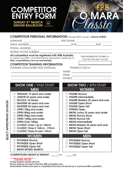 competitor entry form here