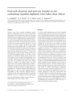 Food web structure and mercury transfer in two contrasting Ugandan