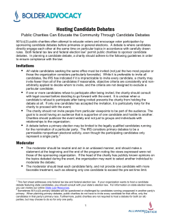 Hosting Candidate Debates