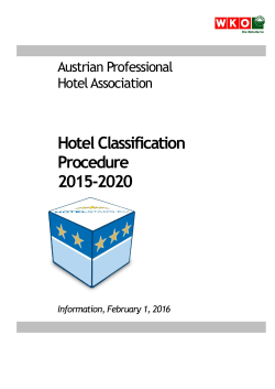 Hotel Classification Procedure 2015-2020