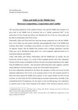 China and India in the Middle East: Between Competition