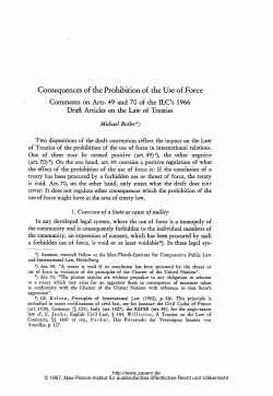 Consequences of the Prohibition of the Use of Force