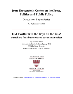 Did Twitter Kill the Boys on the Bus?