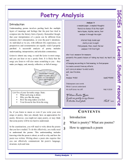 Poetry Analysis - Eddis Tutorial Services