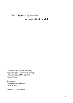 The Ecology and Evolution of Seed Dispersal