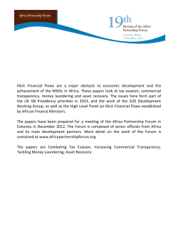 Illicit Financial Flows are a major obstacle to economic development