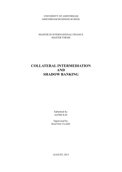 collateral intermediation and shadow banking - UvA-DARE