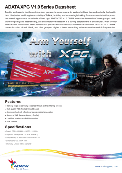 ADATA XPG V1.0 Series Datasheet
