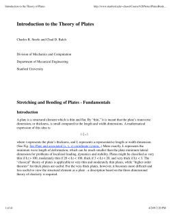 Introduction to the Theory of Plates