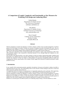 A Comparison of Length, Complexity and Functionality as Size