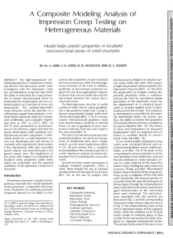 A Composite Modeling Analysis of Impression Creep Testing on