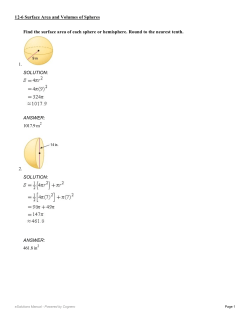 12.6 Surface Areas and Volumes of Spheres