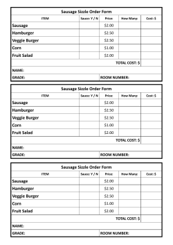 Sausage Sizzle Order Form Sausage Hamburger Veggie Burger