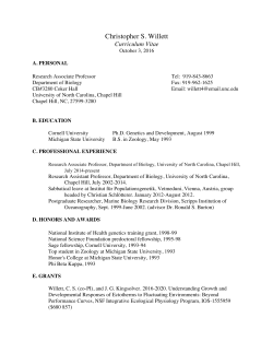 Christopher S. Willett - Biology Department | UNC Chapel Hill