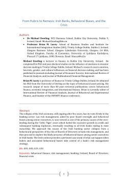 From Hubris to Nemesis: Irish Banks, Behavioral