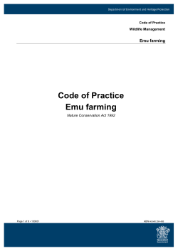 Code of Practice Emu farming