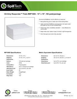 Oil-Only Responder&trade; Pads #WP100S - 15" x 19", 100