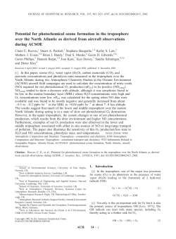 Potential for photochemical ozone formation in the troposphere over