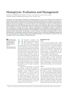Hemoptysis: Evaluation and Management