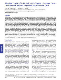 Article Multiple Origins of Eukaryotic cox15