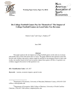 Do College Football Games Pay for Themselves? The Impact of