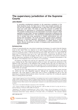The supervisory jurisdiction of the Supreme Courts