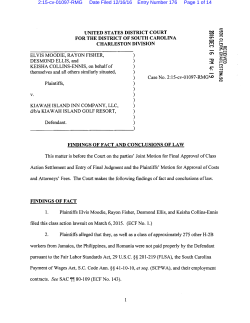 2:15-cv-01097-RMG Date Filed 12/16/16 Entry Number 176 Page 1