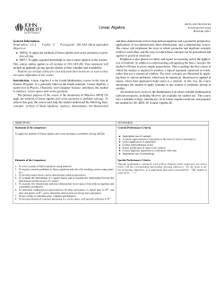 Linear Algebra - John Abbott College